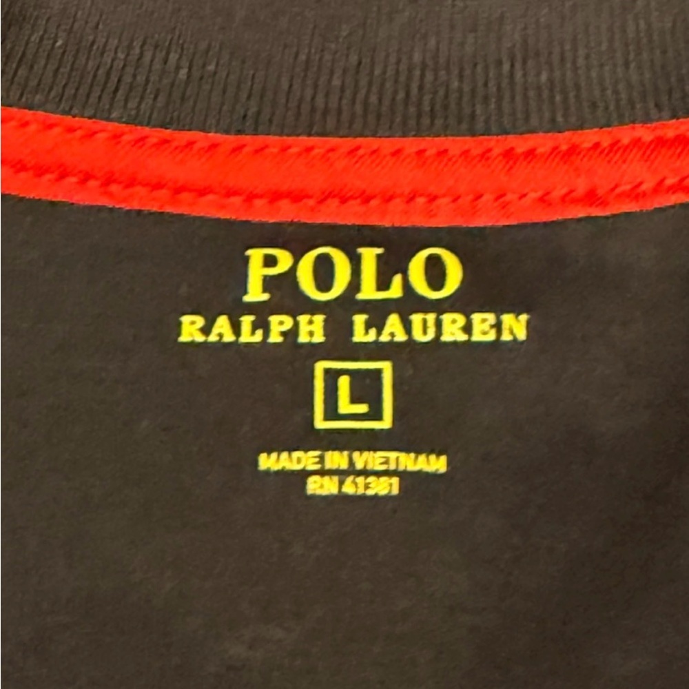 Polo Ralph Lauren Interlock Track Jacket Black White Stripe Mockneck Full Zip L - Picture 6 of 12